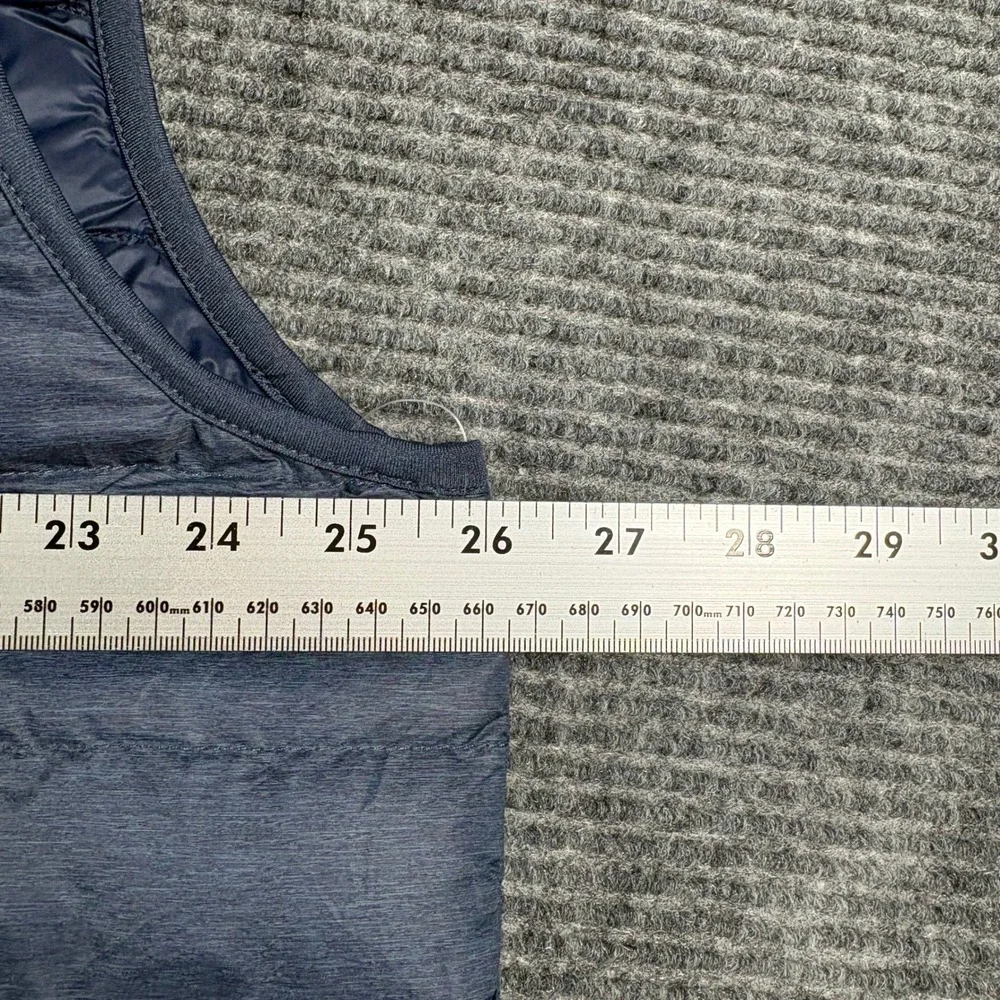 Heatkeep Mens XXL Ultra Light Down Puffer Vest Blue Heather Hooded Full Zip 4371